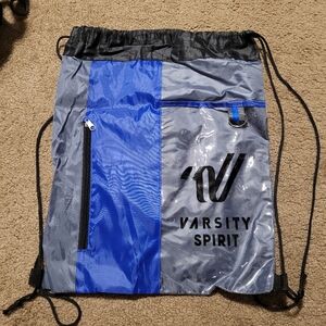 Blue and Gray Varsity Spirit Drawstring Bag